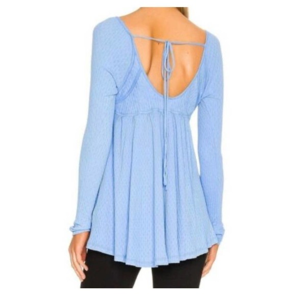 Free PEOPLE ITS ALWAYS YOU WOMENS TOP CORNFLOWER‎ BLUE NEW WITH TAG SIZE XS - Picture 2 of 16
